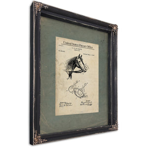 Us Patent No. 582535 Bridle Bit by G W Le Compte May 11 1897 — Ebony Framed Canvas Print | Bella Frye