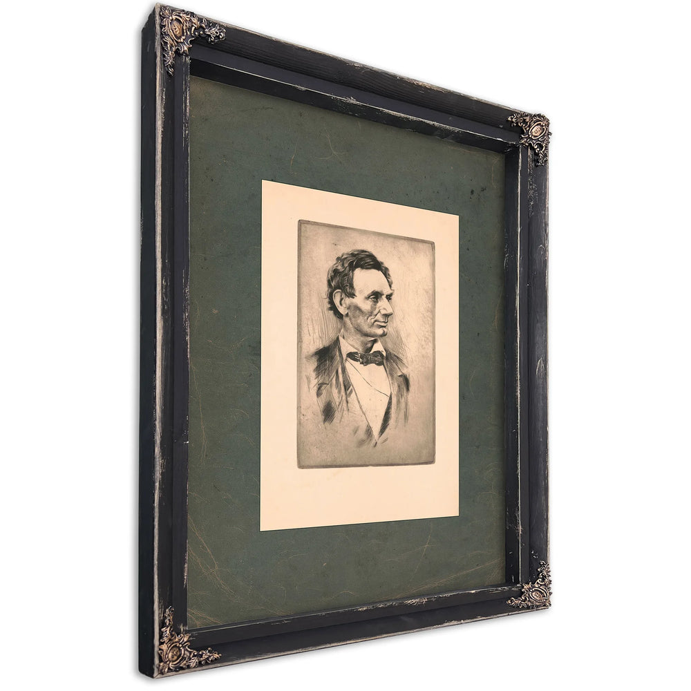 Abraham Lincoln Bust Portrait Without Beard 19 192 — Ebony Framed Canvas Print | Bella Frye