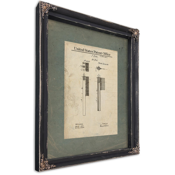 The Divine Instrument Patent No. 14125 — Ebony Framed Canvas Print | Bella Frye