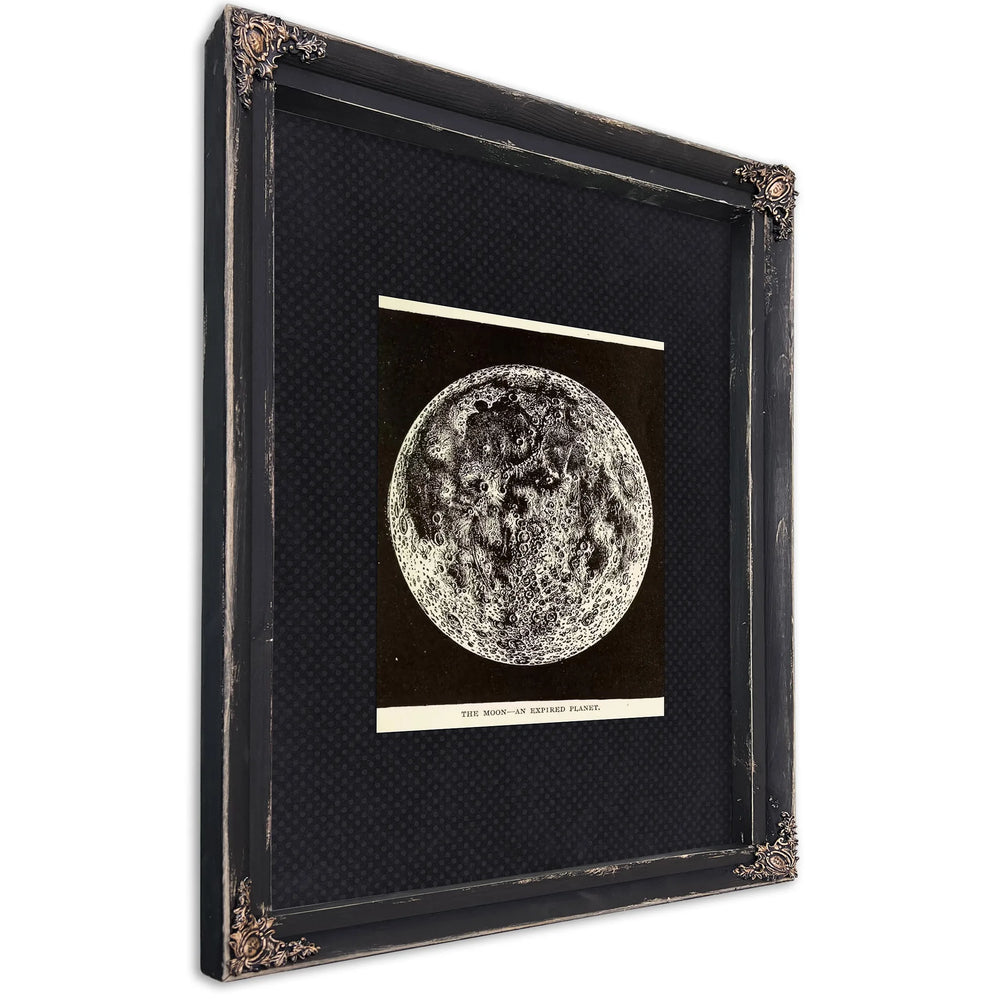 The Expired Planet Victorian Lunar Death Portrait — Ebony Framed Canvas Print | Bella Frye