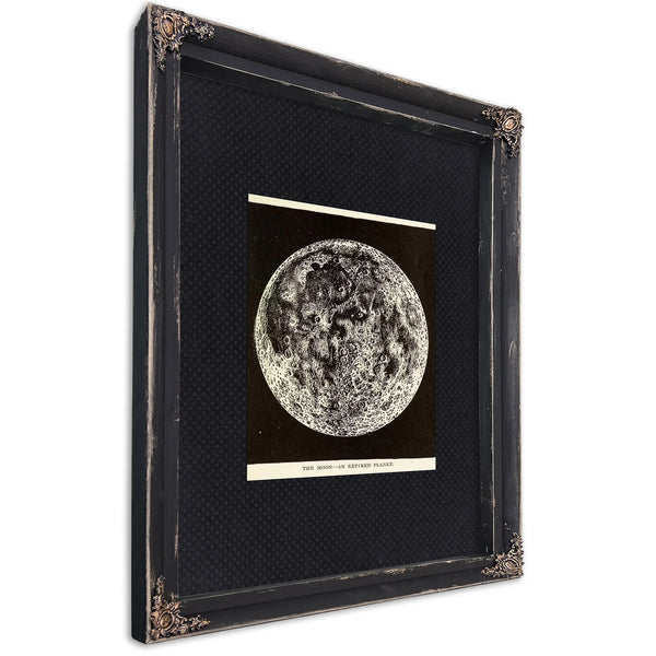 The Expired Planet Victorian Lunar Death Portrait — Ebony Framed Canvas Print | Bella Frye