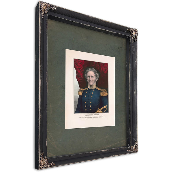 Winfield Scott the Peoples Choice for Thirteenth President of the United States 1847 — Ebony Framed Canvas Print | Bella Frye