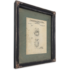 Us Patent No. 143984 Parachute Harness by F Smith January 17 1922 — Ebony Framed Canvas Print | Bella Frye