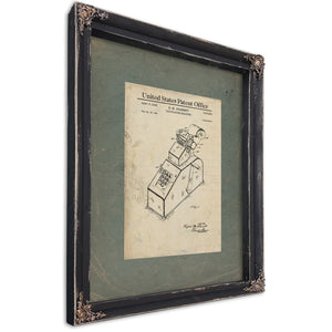 The Arithmetic Engine — Patent Blueprint of Mechanical Computation — Ebony Framed Canvas Print | Bella Frye