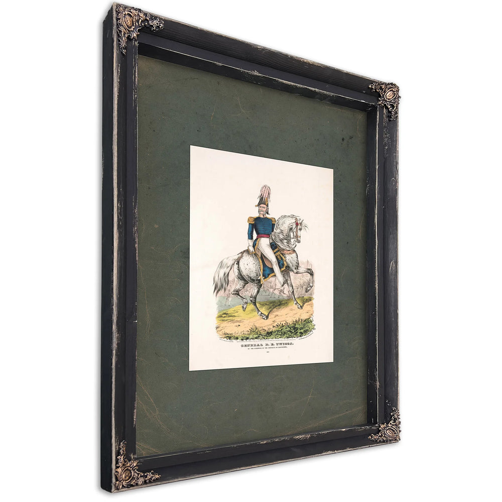 General De Twiggs at the Storming of the Fortress of Chapultepec 1847 — Ebony Framed Canvas Print | Bella Frye
