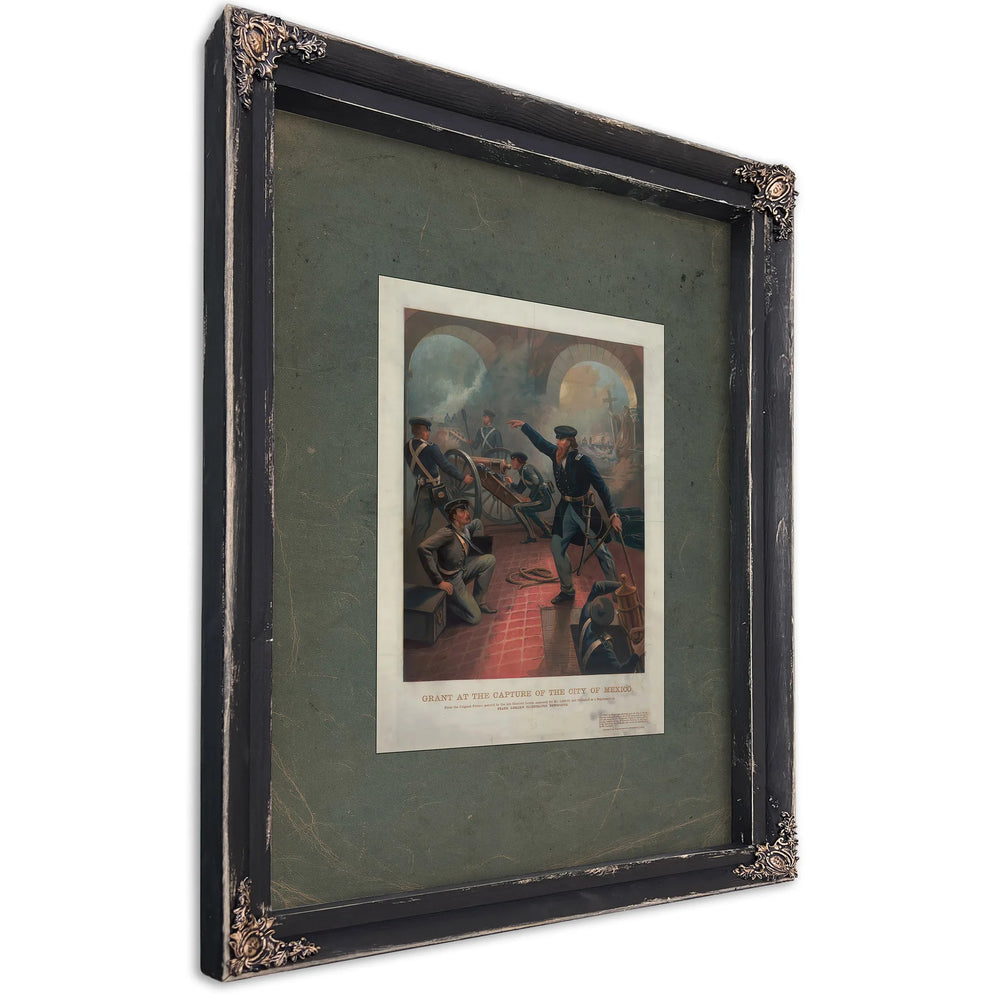 Grant at the Capture of the City of Mexico 186 187 — Ebony Framed Canvas Print | Bella Frye