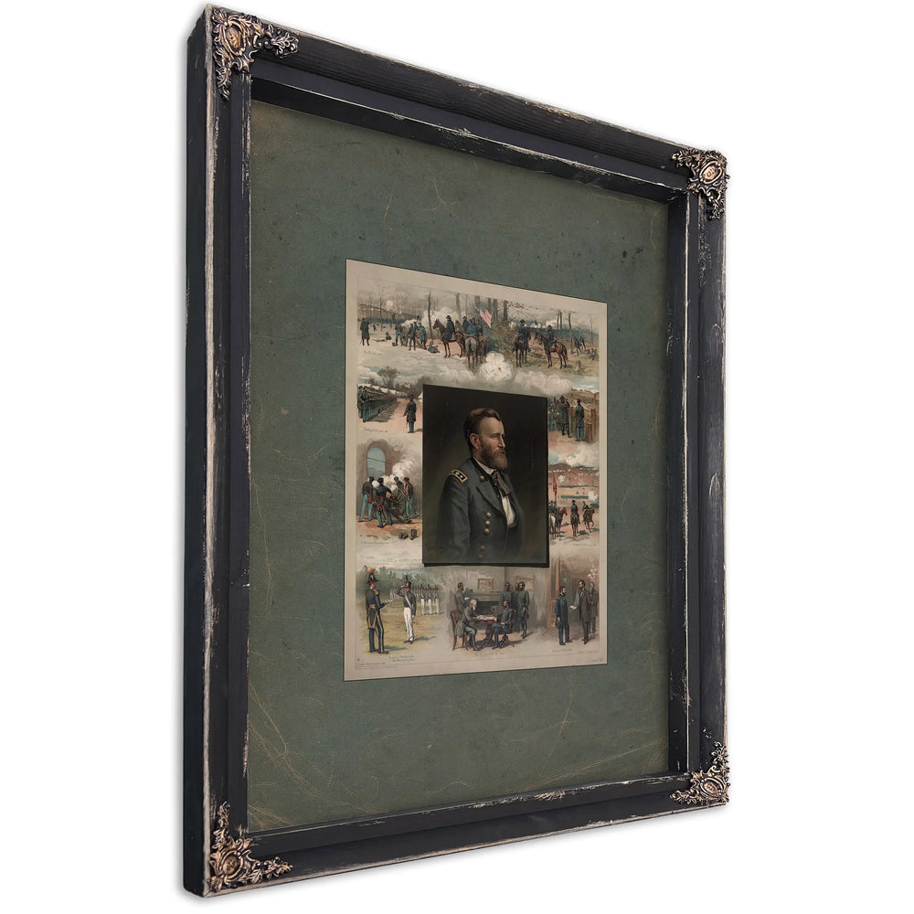 Grant From West Point to Appomattox 1885 — Ebony Framed Canvas Print | Bella Frye