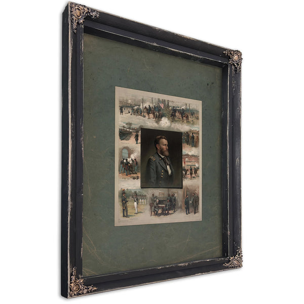Grant From West Point to Appomattox 1885 — Ebony Framed Canvas Print | Bella Frye