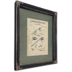 The Tattooists Instrument Patent of the Electric Perforating Pen — Ebony Framed Canvas Print | Bella Frye