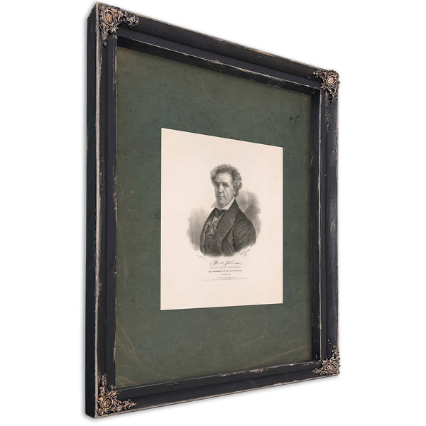 Richard M Johnson Vice President of the United States 184 — Ebony Framed Canvas Print | Bella Frye