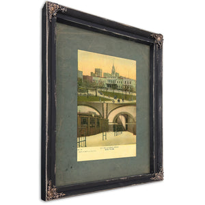 The Underground Passage at City Hall — Ebony Framed Canvas Print | Bella Frye