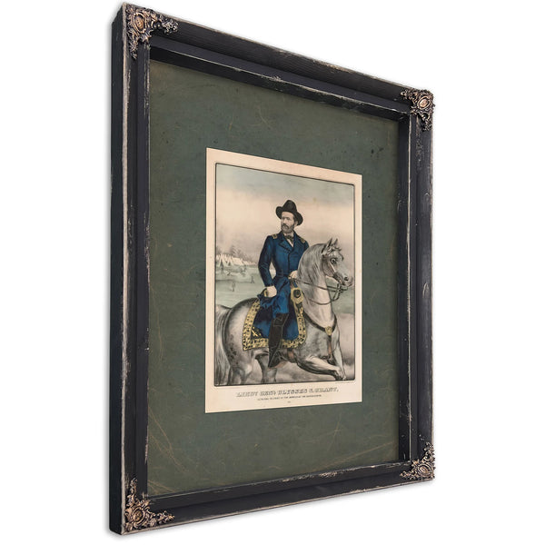 Lieut General Ulysses S Grant General in Chief of the Armies of the United States 19th Century — Bourbon Framed Canvas Print 
