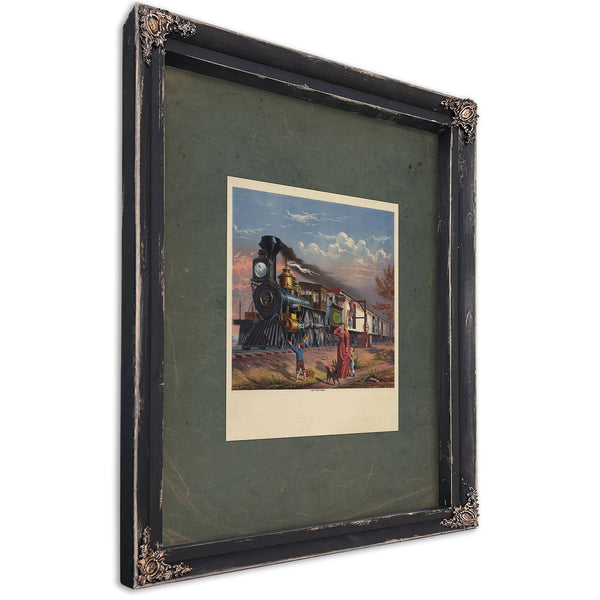 The Fast Mail 1875 — Ebony Framed Canvas Print | Bella Frye