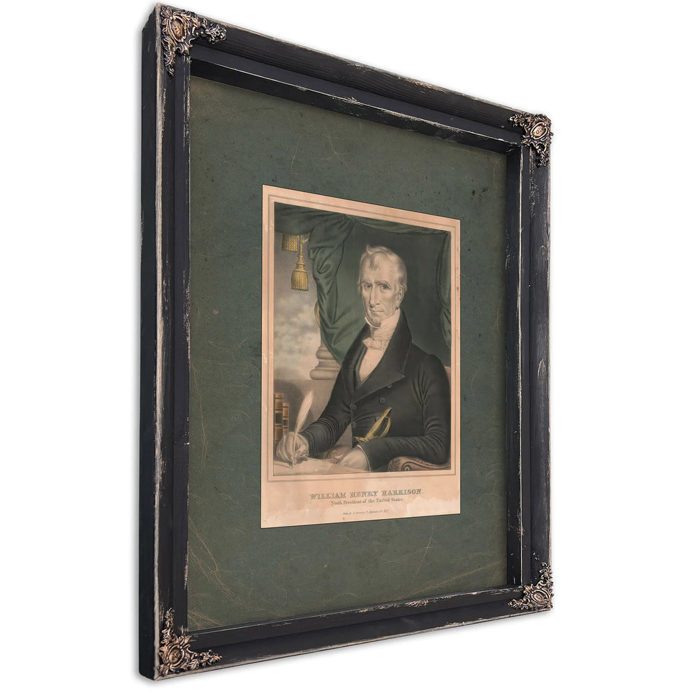 William Henry Harrison_ Ninth President of the United States 1835 1856 — Ebony Framed Canvas Print | Bella Frye