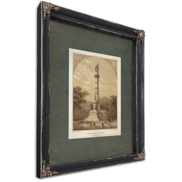 Army and Navy Monument on the Boston Common Erected 1877 1877 — Ebony Framed Canvas Print | Bella Frye