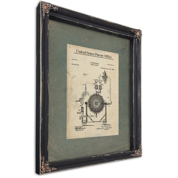 The Alchemists Vessel Zwietusch Beer Filter Patent — Ebony Framed Canvas Print | Bella Frye