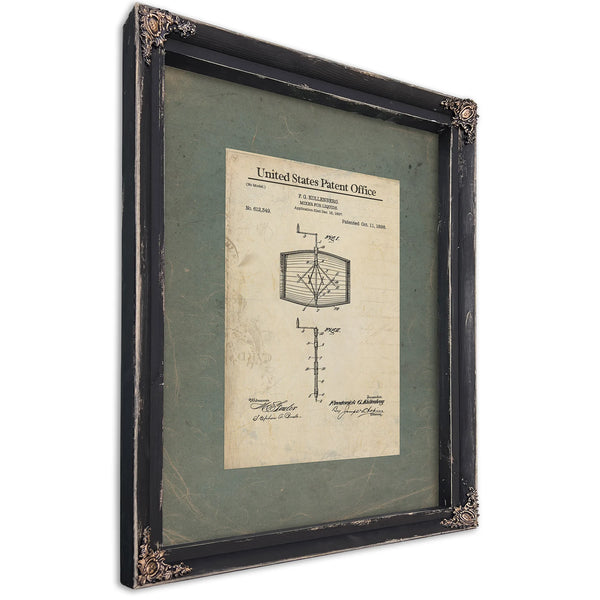 The Kollenberg Apparatus Patent Drawing No. 612349 — Ebony Framed Canvas Print | Bella Frye
