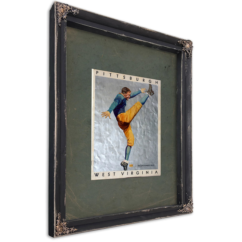October 7 1933 Program for the Pitt Versus West Virginia Football Game — Ebony Framed Canvas Print | Bella Frye