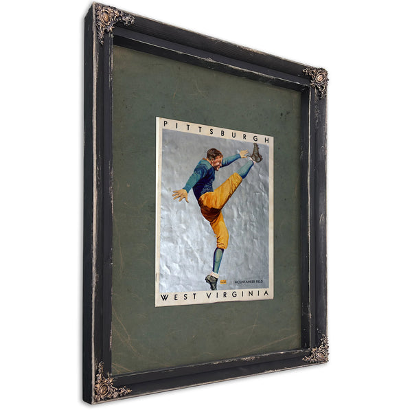 October 7 1933 Program for the Pitt Versus West Virginia Football Game — Ebony Framed Canvas Print | Bella Frye
