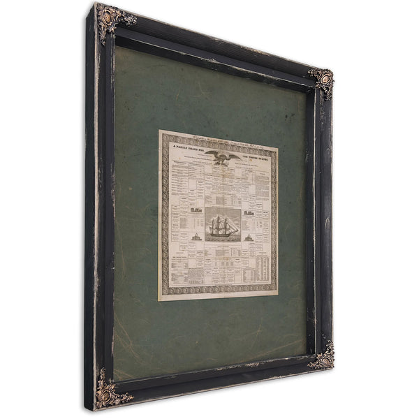 Family Chart for the United States 1835 — Ebony Framed Canvas Print | Bella Frye