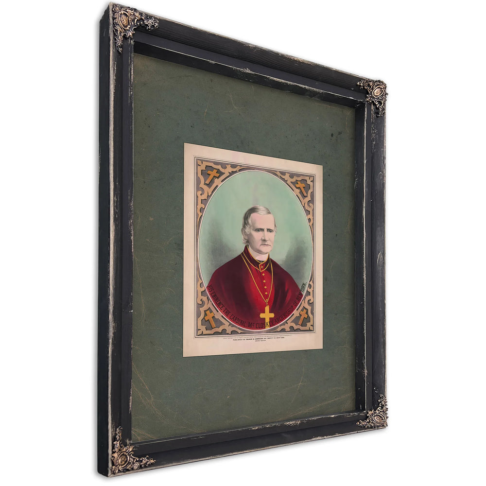 His Eminence the Cardinal Mccloskey Archbishop of New York 1875 — Ebony Framed Canvas Print | Bella Frye