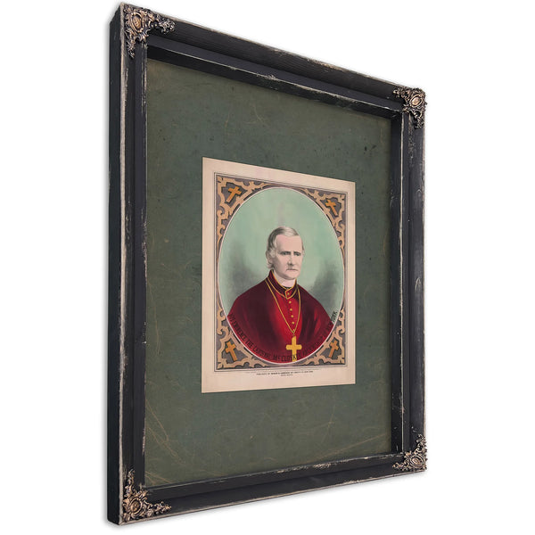 His Eminence the Cardinal Mccloskey Archbishop of New York 1875 — Ebony Framed Canvas Print | Bella Frye