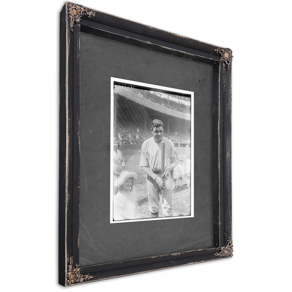 Babe Ruth New York Al Baseball — Ebony Framed Canvas Print | Bella Frye