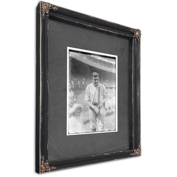 Babe Ruth New York Al Baseball — Ebony Framed Canvas Print | Bella Frye