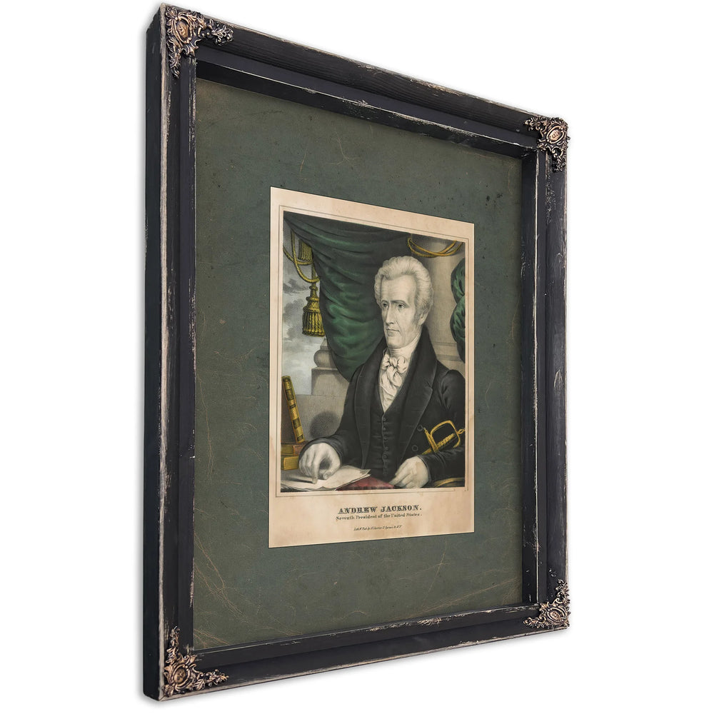 Andrew Jackson_ Seventh President of the United States 1835 1837 — Ebony Framed Canvas Print | Bella Frye