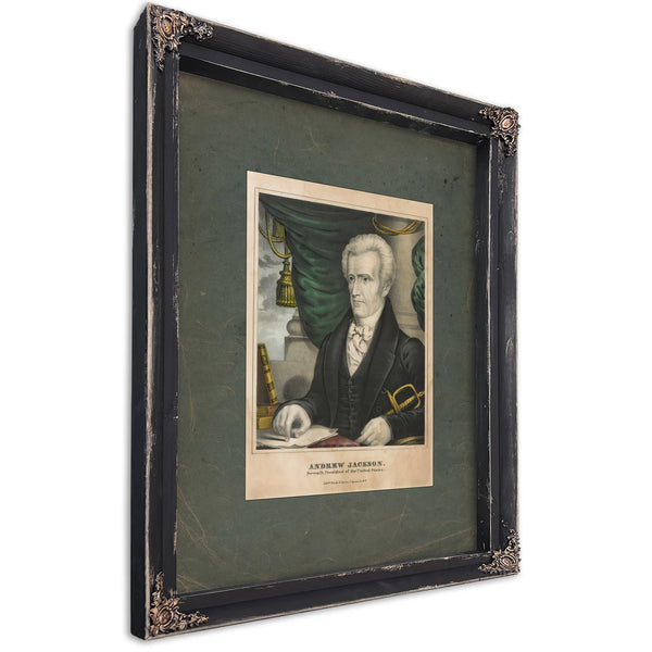 Andrew Jackson_ Seventh President of the United States 1835 1837 — Ebony Framed Canvas Print | Bella Frye
