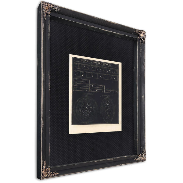 The Celestial Twins Smith's Binary Star Systems Galactic Cluster Study — Ebony Framed Canvas Print | Bella Frye