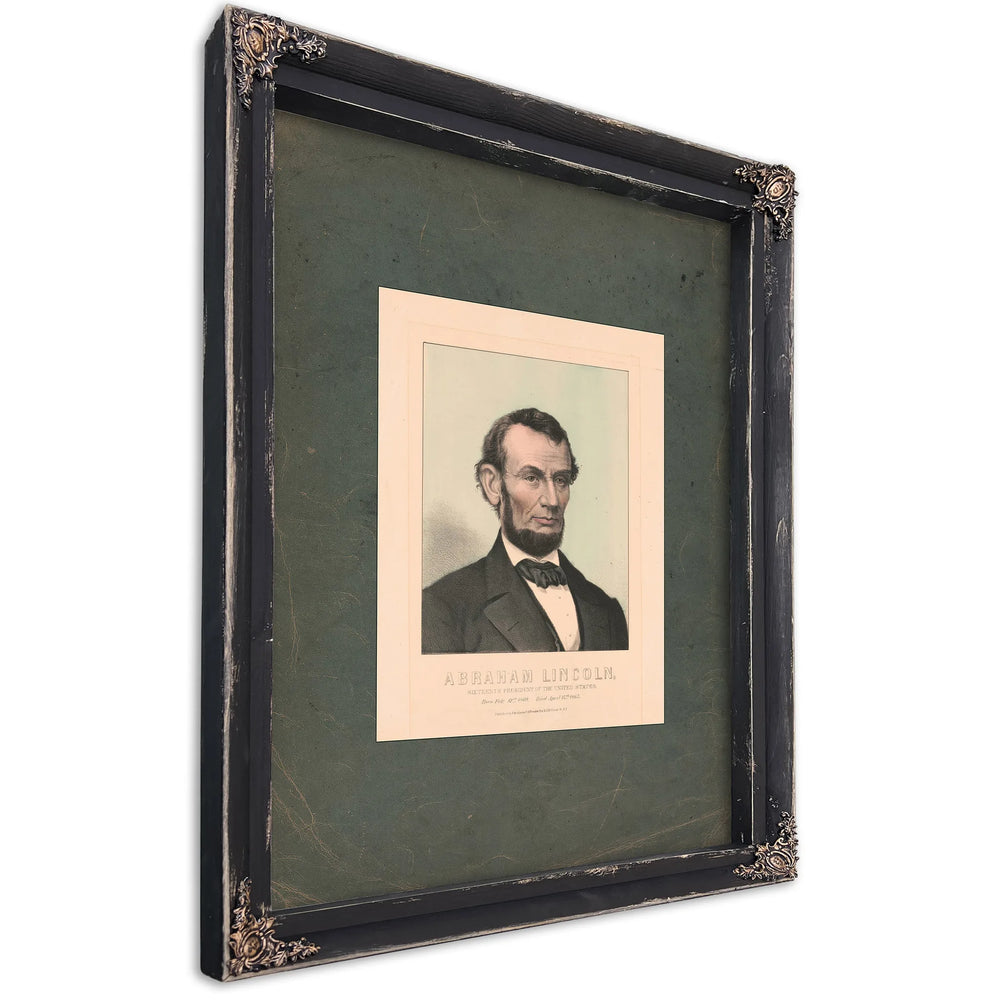 Abraham Lincoln Sixteenth President of the United States Born Feby 12th 189 Died April 15th 1865 1865 — Ebony Framed Canvas P