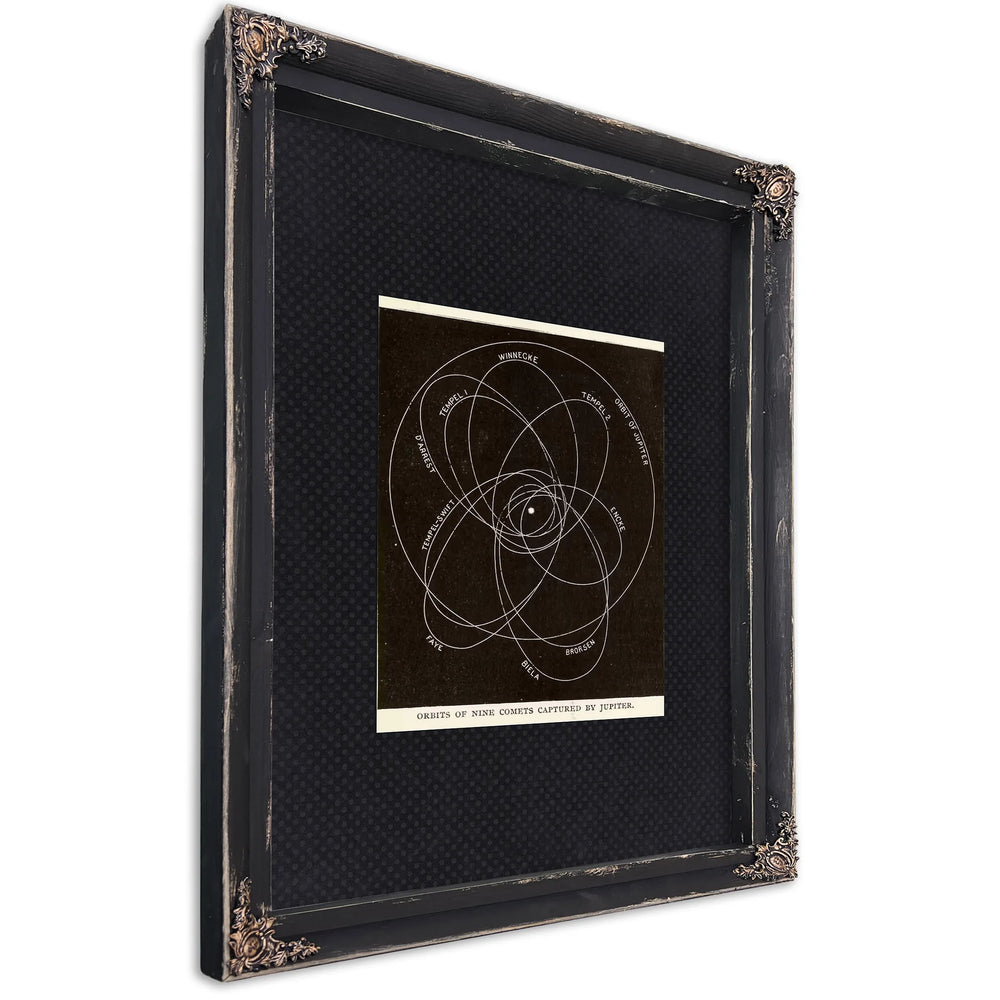 Jupiter's Captives the Celestial Prison of Wandering Comets — Ebony Framed Canvas Print | Bella Frye