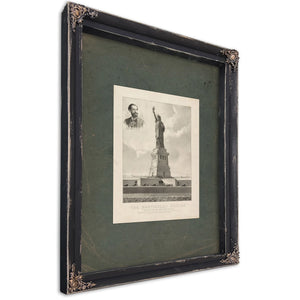 The Bartholdi Statuebedloes Island New York Harborpresented to the United States by Citizens of France 1886 — Ebony Framed Ca
