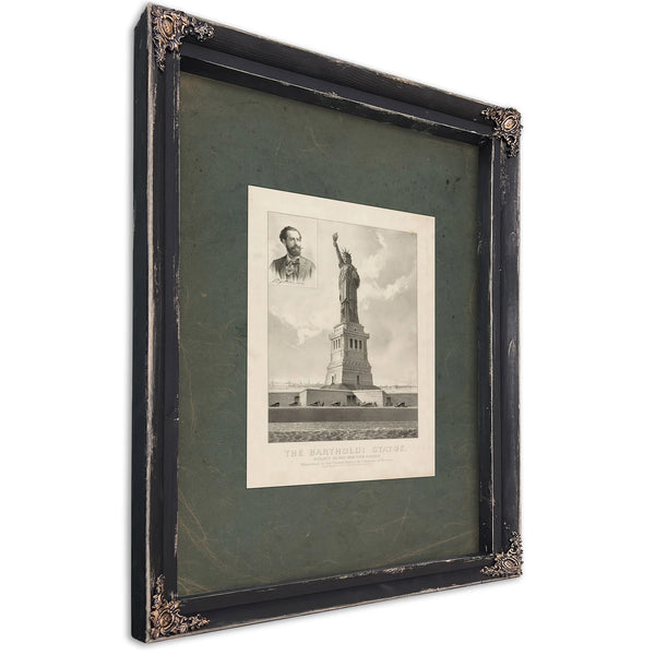 The Bartholdi Statuebedloes Island New York Harborpresented to the United States by Citizens of France 1886 — Ebony Framed Ca
