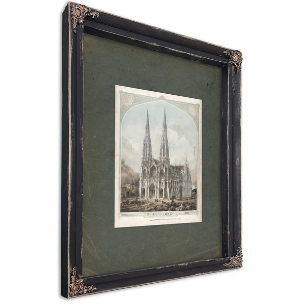 New Cathedral of New York Fifth Avenue 1859 — Ebony Framed Canvas Print | Bella Frye
