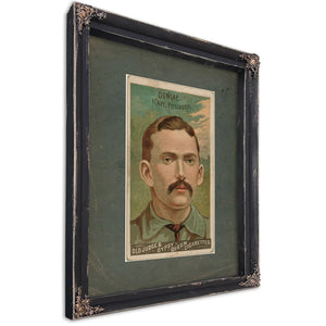 Fred Dunlap Pittsburgh Alleghenys Baseball Card Portrait 6 — Ebony Framed Canvas Print | Bella Frye
