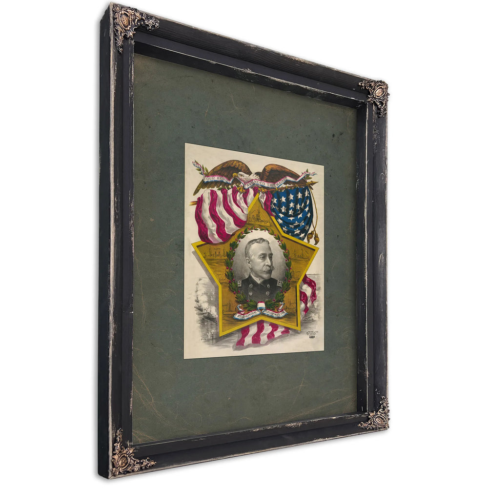 Rear Admiral Geo Dewey Usn 19th Century — Ebony Framed Canvas Print | Bella Frye