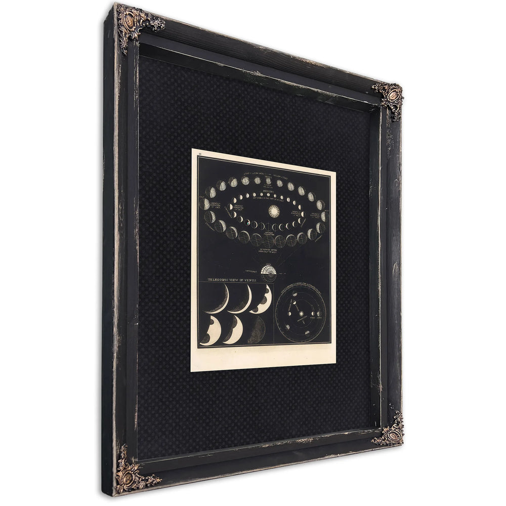 The Inferior Planets Venus Mercury in Their Celestial Dance — Ebony Framed Canvas Print | Bella Frye