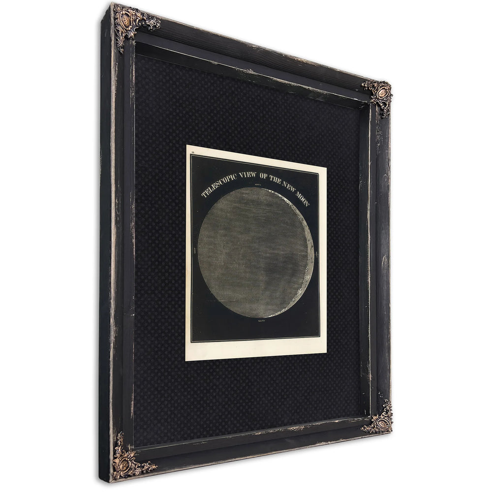 The Dark Side Revealed Smith's Lunar Shadow Study — Ebony Framed Canvas Print | Bella Frye