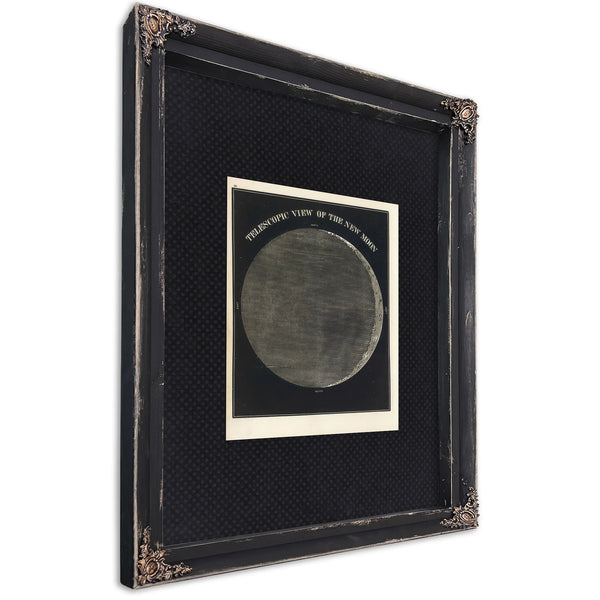 The Dark Side Revealed Smith's Lunar Shadow Study — Ebony Framed Canvas Print | Bella Frye