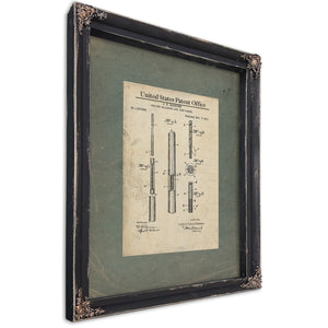 Us Patent No. 17668 Cue for Billiards and Like Games by Je Barrows (1911) — Ebony Framed Canvas Print | Bella Frye