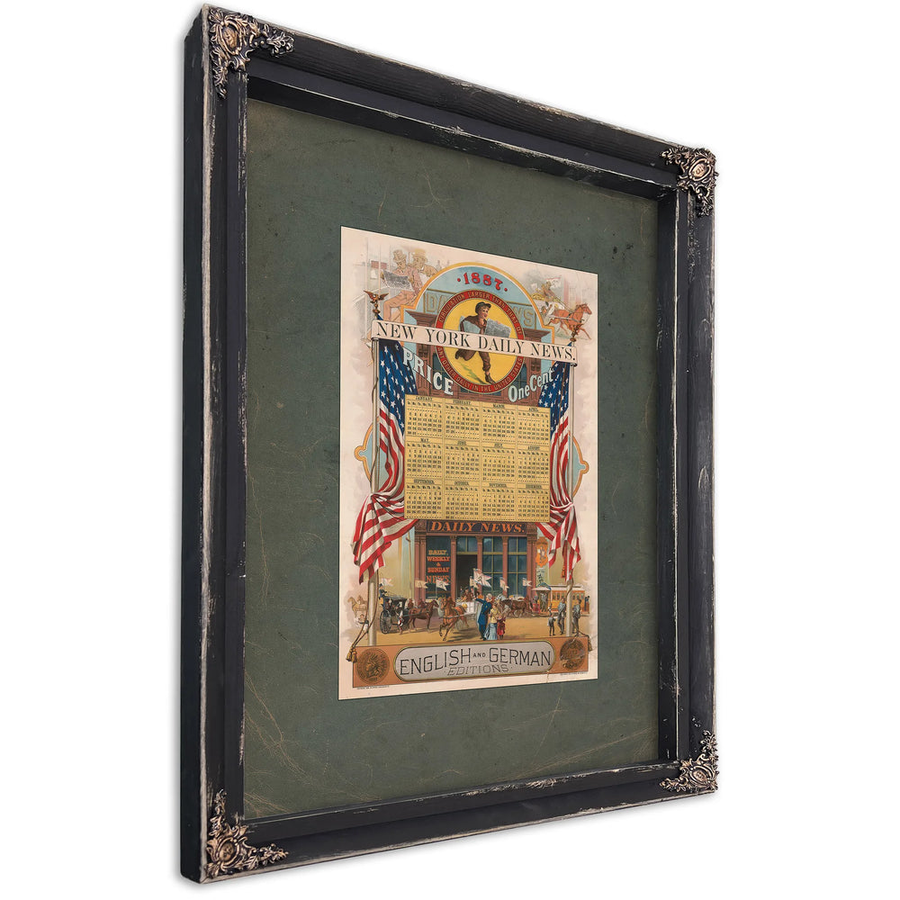 New York Daily News 1886 — Ebony Framed Canvas Print | Bella Frye