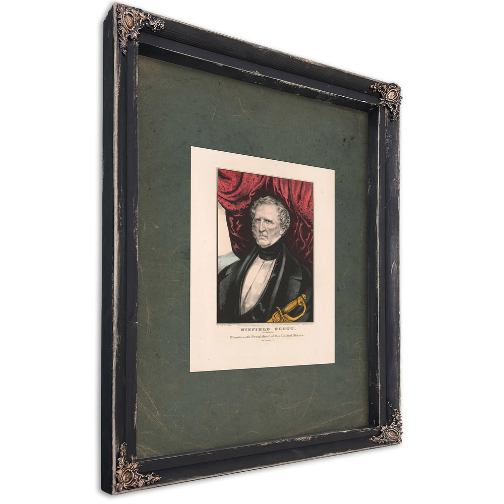 Winfield Scott Whig Candidate for Fourteenth President of the United States 1852 — Ebony Framed Canvas Print | Bella Frye