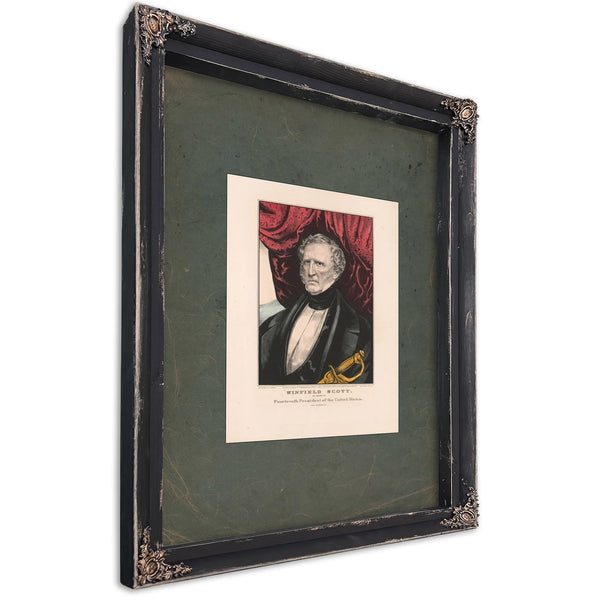 Winfield Scott Whig Candidate for Fourteenth President of the United States 1852 — Ebony Framed Canvas Print | Bella Frye