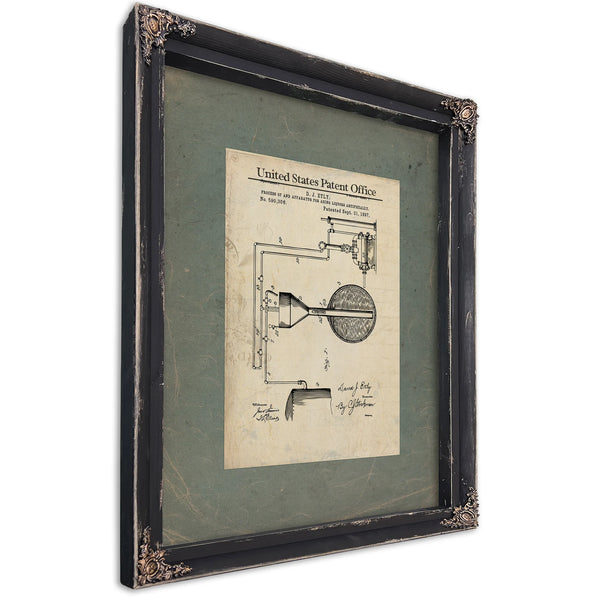 The Alchemists Shortcut Patent for Artificial Spirits Aging — Ebony Framed Canvas Print | Bella Frye