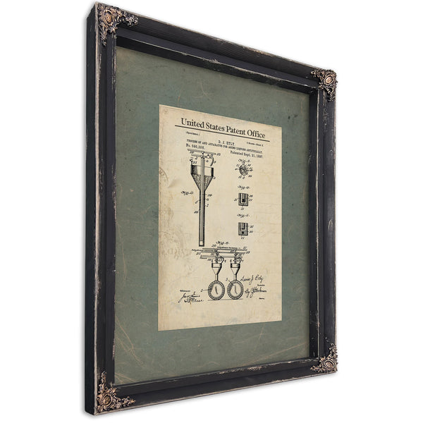 The Alchemists Deception Etlys Artificial Aging Apparatus — Ebony Framed Canvas Print | Bella Frye