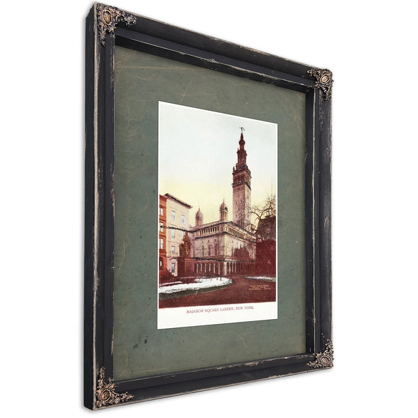 The Gilded Arena Stanford Whites Tower of Spectacle and Scandal — Ebony Framed Canvas Print | Bella Frye