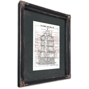 The Keepers Vigil Baltimore Lighthouse Architectural Cross Section — Ebony Framed Canvas Print | Bella Frye