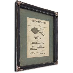 The Barbers Invention Patent Drawing of the Hair Cutters Comb — Ebony Framed Canvas Print | Bella Frye